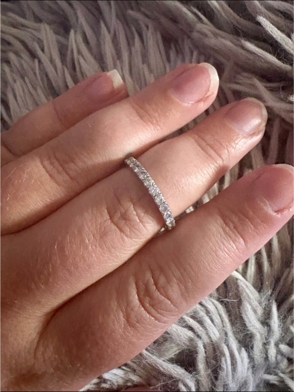 Classic White Gold Eternity Wedding Band with Diamonds- Women Jewelry